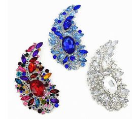 2021 Huge Luxury Brooch Big Clear Crystals Rhinestonee Wedding Bridal Pins Brooches New Arrival High Quality Stunning Diamante Women Pin