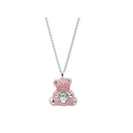 New Arrival Pink bear Pendant Necklace Silver Color With Bling Rhinestones Fashion Jewelry gift for women