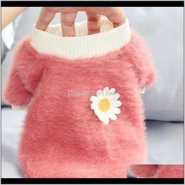 Apparel Supplies Home & Garden Drop Delivery 2021 Pet Winter Warm Cute Flower Dog Clothes Puppy Clothing For Small Dogs Luxury Chihuahua Pug