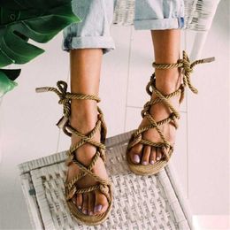 2021 New Sandals Woman Shoes Braided Rope With Traditional Casual Style And Simple Creativity Fashion Sandals Women Summer Shoes Y0721
