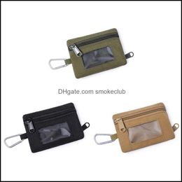 Sports & Outdoors Outdoor Bags Square-Shaped Zipper Waist Bag With D-Buckle Card Parts Package, Portable Key Case Mtifunctional Drop Deliver