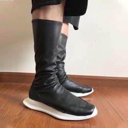 Descuento Botas Largas De Cuero De Los Hombres 2022 en venta en DHgate.com