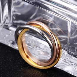 Cluster Rings Trendy Couple Simple Combination Stainless Steel Ring For Women And Men Fashion Jewellery Accessories Gift