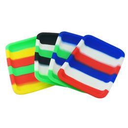Silicone Rolling Tray Smoking Cigarette Herb Tobacco Grinder Colourful Plate 201mm*145mm*20mm Heat-resistant Square Storage Disc Container Oil Rigs Tools