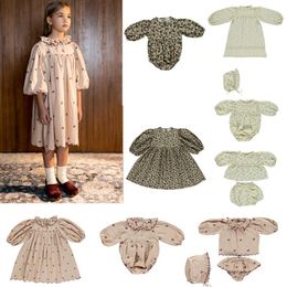 Girl's Dresses Brand Kids Girls Vintage Style Baby Romper Long Sleeve Wedding Beautiful Christmas Costumes Toddler Girl Clothes