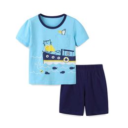 Jumping Metres Summer Baby Short Sleeve For Clothing Sets Boys Cotton Suit Children Clothes Kids Outfits 210529