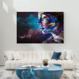 Abstract Picture Wall Art Canvas Painting Watercolor Woman Poster Portrait HD Print For Living Room Decoration