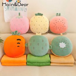 Lovely Cartoon Fruit Cushion Decorative Cotton Pillow Car Air Conditioner Quilt Home Decor Pillow Decorative Pillows Nap Blanket 210611