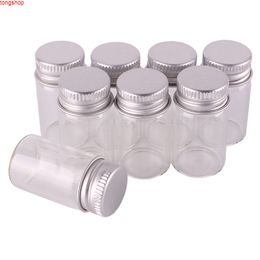 100pcs Size 22*40mm 7ml Transparent Glass Perfume Spice Bottles Tiny Jars Vials With Silver Screw Cap DIY Craftgoods