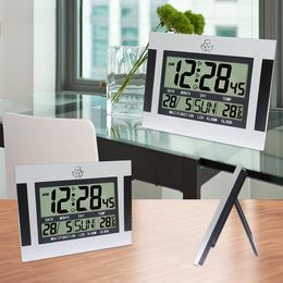Desk & Table Clocks Digital Wall Clock Electronic Large LED Display Calendar Temperature Alarm Home Office Indoor