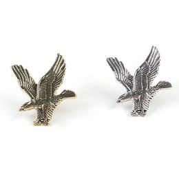 Pins, Brooches Antique Gold Silver Color Jewelry Flying Eagle Brooch Men Boys Suit Scarf Accessories Cap Badge Cockade Birthday Gift