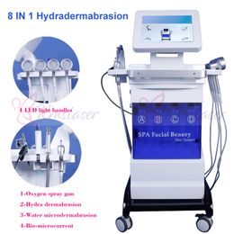 hydro microdermabrasion UK - 8 in 1 microdermabrasion facial care machine Water Dermabrasion Hydro Oxygen Jet Peeling Ultrasonic spa LED Photo light therapy