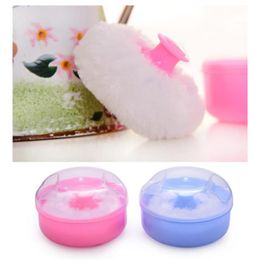 baby powder containers NZ - Storage Bottles & Jars High Quality Baby Soft Face Body Cosmetic Powder Puff Talcum Sponge Box Case Container 1PCS Wholesale