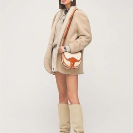 French Autumn and Winter Fur Blend Lapel Medium Coat Straight Tube Short Woman 211220