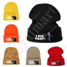 Colourful Let's Go Brandon Knitted Hat Spoof biden Adult Windproof Warm Hats