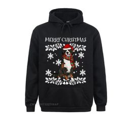 Men's Hoodies & Sweatshirts Merry Christmas Ornament Bernese Mountain Dog Xmas Santa Hooded Pullover Fashion Camisa Women Customised Hoods