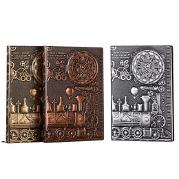 Retro Notebook Writing Journal Embossed Train Travel Daily Notepad Hardcover Diary Exquisite Book Gift A5 Lined XBJK2104