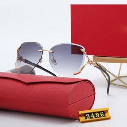 -Sunglasses Designer Femmes Metal Tête de léopard Profilé Design Vêtements Voir les meilleurs Accessoires Éléments de mode Fusus Grands Cadres Modifier diverses formes Sunglass