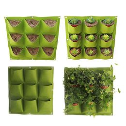 Suspension Jardiniere Wall Mount Hanging Bags Planting Multi Pockets Grow Planter Bag Vertical Vegetable Garden Room Bag Frame 210401