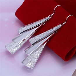 Retro triangle charms earrings beautiful silver color for women lady gift wedding party nice cute jewelry , E015