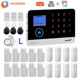 433MHz Wireless WIFI GSM Home Security Alarm System Tuya Smart Life APP Motion Sensor Compatible With Alexa & Google