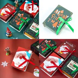 Bags Book Shape Merry Christmas Candy Boxes Christmas Santa Claus Gift Box Navidad Natal Noel Party Decoration Supplies 4 styles