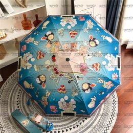 Cute Hipster Umbrellas Hipster Automatic Folding Luxury Umbrellas Top Quality Outdoor Travel Designer Multifunction Sun Umbrellas