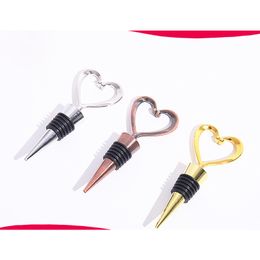 Love Heart Shaped Bottle Stopper Bar Tools Red Wine Champagne Bottle Stoppers for Wedding Gifts