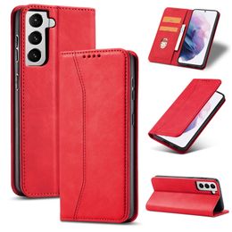Magnetic Flip Leather Case for Samsung A72 A52 Note20 Ultra Multi-functional Multiple Card Slots Wallet Clutch Bracket Business Phone Cover High Quality