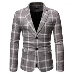 Casual Business Wedding Suits Men Nice Plus Size Plaid Outwear Blazer Coat Tops Masculino Slim Fit1