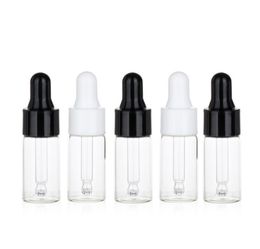 2021 new Empty 1ml 2ml 3ml 5ml Clear Glass Dropper Bottle Mini Glass Essential Oil bottle With Hose Glass Vial