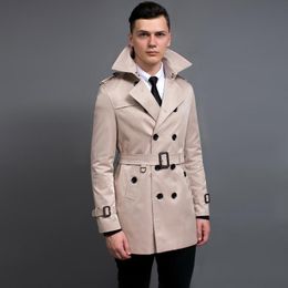 Men's Trench Coats Medium Long Mens Luxury Solid Color Double Breasted Jackets And Plus Size 6xl British Style Man