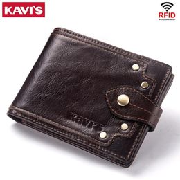 Wallets KAVIS 100% Genuine Leather Wallet Men Male Coin Purse Portomonee Clamp For Money Short Pocket Card Holder Hasp Quality But331a