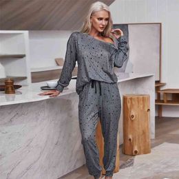 Homewear two piece outfits suits spring and summer comfortable stretch casual women's fashion women clothing 2 sets 210508