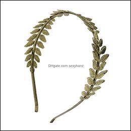 Clips & Jewelry Jewelrygold Sier Bride Hairband Girls Headdress Barrettes Fashion Double Leaves Hoop Wedding Pography Hair Headwear Women Ae