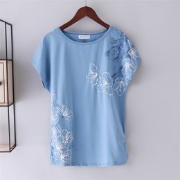 Women's T Shirt Tops Summer Cotton Loose Short Sleeve Tees Female White 3D Printing T-shirt Basic Large Size M 4XL 210623