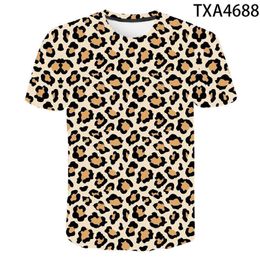 leopard womens clothes UK - Leopard Print T Shirt Men Women Children Funny Animal Fur T-shirt Camiseta 3D Printed Casual Fitness Tees Tops Boy Girl Clothing X0712