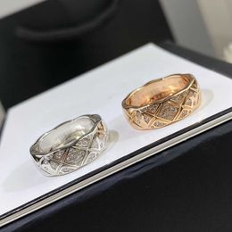 V gold material punk charm band ring with diamond in two Colours plated for women wedding Jewellery gift have box stamp PS4855