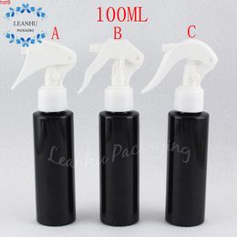 100ML Black Flat Shoulder Plastic Bottle With Trigger Spray Pump , 100CC Makeup Sub-bottling Toner / Water Packaging Bottlegood qty