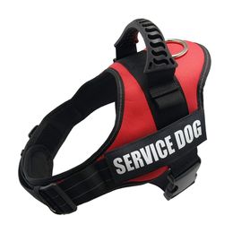 Dog Harness Service Dog K9 Reflective Harness Adjustable Nylon Collar Vest for Small Large Dogs Walking Running Pets Supplies 210729