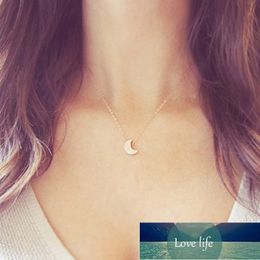 Simple Trend Gold Moon Pendant Necklace For Women Charming Lady's Clavicle Chain Jewellery Fashion New Year Accessories Gifts