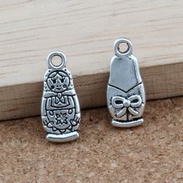 100Pcs/Lot Antique Silver Russian Doll Charms Pendants For Jewellery Making Bracelet Necklace DIY Accessories 7.5x17.5mm A-346