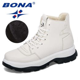 BONA New Designers Microfiber Short Plush Ankle Boot Women Winter Outdoor Snow Boots Woman Shoes Botas Mujer Comfortable Y0914