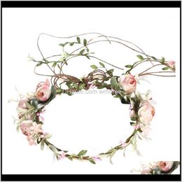 Decorative Flowers Wreaths Festive Supplies Home & Gardenwomen Stylish Flower Headband Wreath Crown For Party Bride Wedding Beach Ornament G