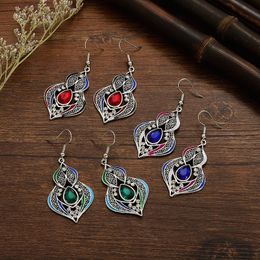 Water Drop Alloy Geometric Dangle Earring 2021 Thailand Ethnic Rhinestone Drip Oils Personality Earrings Vintage India Jhumka Bohemian