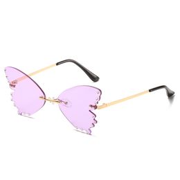 Frameless Rhinestone Sunglasses Women Brand Steampunk Fashion Designer Sunglasses Glasses