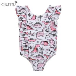 Baby Clothes Set Summer Swimwear Girls Swimsuit Fashion Animal Printing Sleeveless Bathing Suit Kids 210508