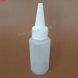 100pcs 60ml Convenient to carry Reusable essential oil container with pointed cap Sample Display empty HDPE plastic Bottlesgood qty