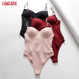 Women Striped Bra Rompers Strap Adjust Back Zipper Ladies Sexy Chic Playsuits LK12 210416