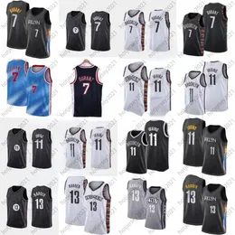 2021 Cheap Kevin 7 Durant Basketball Jersey Mens Kyrie 13 Harden City 11 Irving Blue White Black Sleeveless Shirt